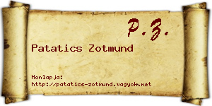 Patatics Zotmund névjegykártya